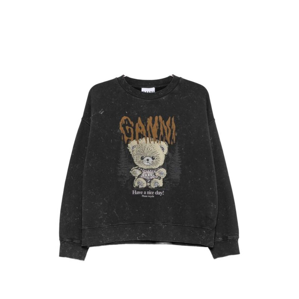 Ganni Black Tops - Sweatshirts Women